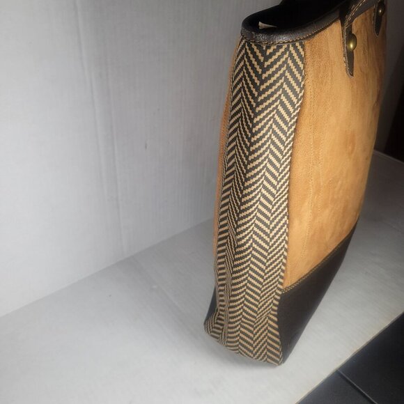 Vaan & Co. Women Milano Upcycled Genuine Leather Herringbone Tote - Picture 12 of 15